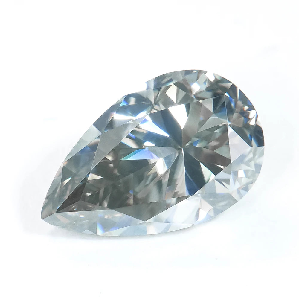 0.3-8ct Direct Sales Fancy Light Dark Gray Colored Pear Cut Shape VVS1 Brilliant Mossanite Moissanite Diamond for Ring