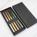 Eco Friendly Stainless Steel 304 Food Grade Reusable Metal Round Chopsticks with Gift Set