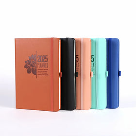 High Quality Custom Logo PU Leather Note Book A5 A6 Budget Business School Office Diary Journal Notebook with Elastic Band
