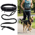 Outdoor Reflective Pet Walking Running Waist Leash With Handle Tactical Heavy Duty Adjustable Tactical Dog Bungee Lead
