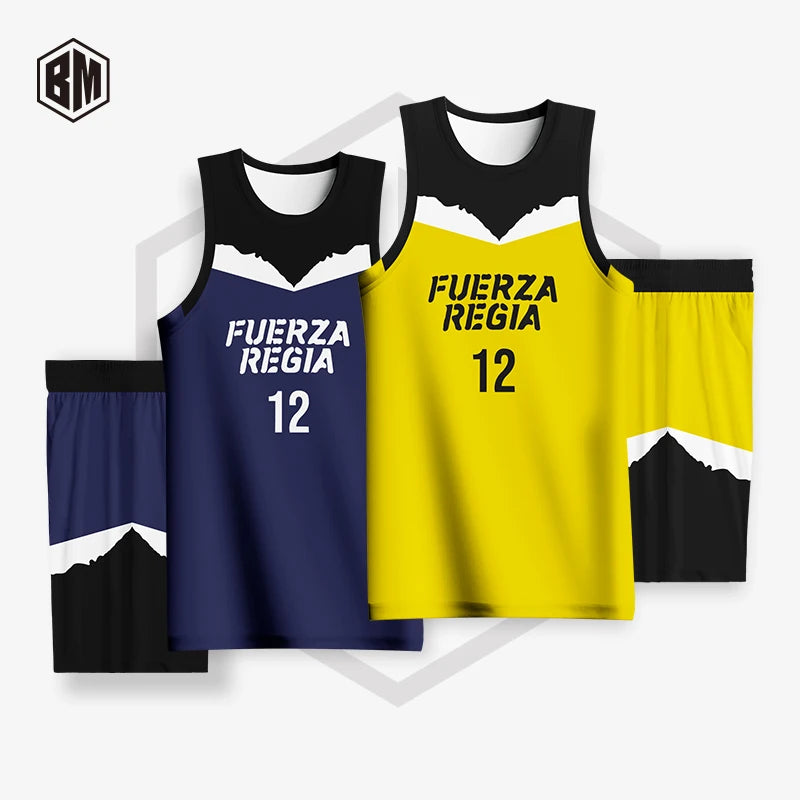 Custom Designed Basketball Jersey Set Breathable Uniform with Team Logo Sublimation for Men Including Plus Sizes