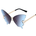 Women's New Fashionable Sunglasses Butterfly Design Big Frame UV400 Gradual Protection Trendy Blue Gold Red Yellow Purple Gray