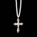 Cross Necklace Plated Gold Pearl Necklace Prayer Choker Cross Pendant Necklaces Jewelry Gift for Women