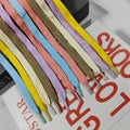 Factory Wholesale 12mm  100% Cotton Shoelaces 26color Hollow Flat Rope for Hoodie Drawstring Cord