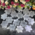 Selenite Slab Natural Healing Stone White Selenite Snowflake Carving for Christmas Gift