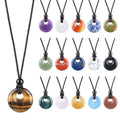 YL 20mm Natural Crystal Sporty Peace Pendant Rope Chain All-match Natural Stone Carved Large Hole Princess Buckle Necklace