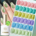 BORN PRETTY Pastel Spring Light Color Jelly Cat Magnetic Gel Nails Macaron Glass Beads Shimmer Glitter Cat Eye Nail Gel Polish