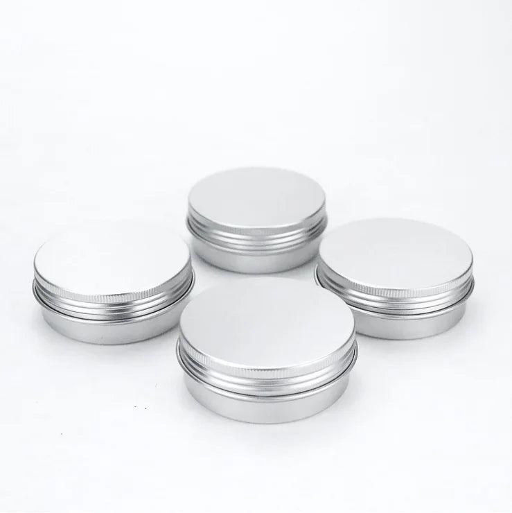 Wholesale Candy-Choclates Metal Storage Cans Packaging 2 Oz 60 ML Silver Cosmetic Aluminum Tin Jar