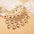 Fashionable Fine Custom Stainless Steel Wholesale Dainty Jewelry 18k Gold Plated Multicolor Square Diamond Huggies Hoop Earrings