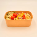 Recyclable Container Kraft Paper Lunch Box Custom Logo Takeaway Bowl Disposable Food Box Rectangle Salad Paper Bowl