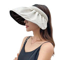 Summer Sun Hats for Women Girl Adjustable Wide Brim Uv Protection Beach Hat Breathable Foldable Panama  Ponytail Hat