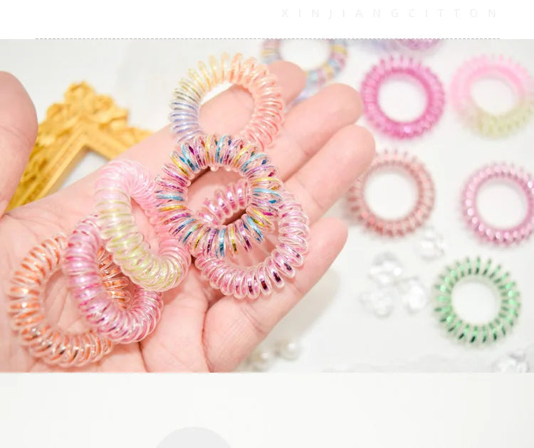 2025 Cute Girls Hairbands Gradient Color Waterproof Phone Line Hair Circle