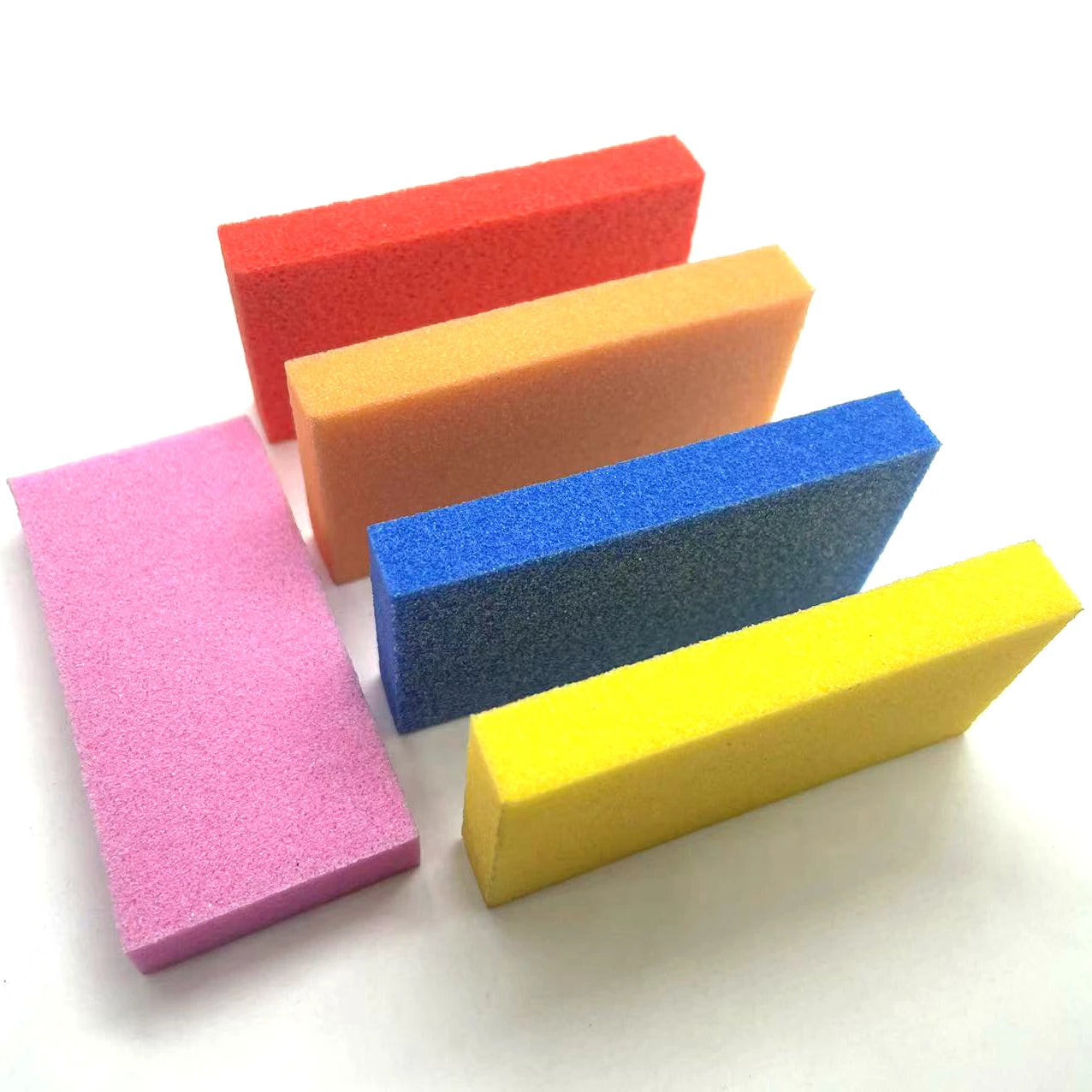 2023 Hot Sale Orange Sponge Soft Big Double-Sided Non-Electric Nail File Custom Logo Nail Buffer 7x3.5x1cm