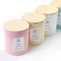 Factory Wholesale 315ml Customization Candle Jars Empty Glass Bottle Frosted with Wood Lid