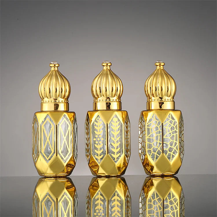 New Arrive Roll-on Essential Oil Bottle 6ml  Gilded Glass Perfume Dispenser  Wedding Favors Personalized Perfume Bottles