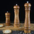 Salt and Pepper Grinders Oak Wooden Salt and Pepper Mills Shakers with Cleaning Brush & Wood Stand Ceramic Rotor with Strong