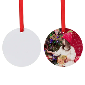 Xmas Sublimation Blank Metal Aluminum Double-sided Christmas Ornaments