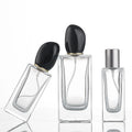 Square Refillable 30ml 35ml 50ml 100ml Glass Empty Perfume Bottles Packaging with Crimp Spray