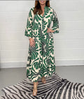 2023 Women's Autumn and Winter New Printed Long Sleeve Loose Casual Dress