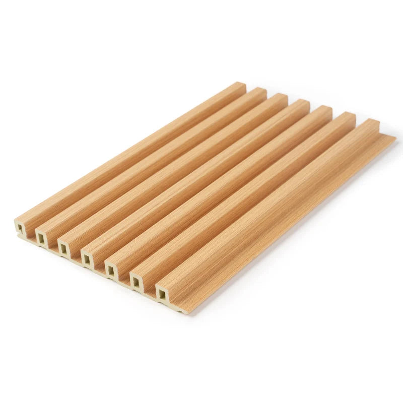 Modern Natural Wood Plastic Fluted Wall Panels Professional Design Environmentally Friendly Waterproof Home Office Use 5-Year