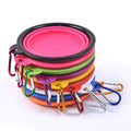 Collapsible Portable Silicone/TPE Pet Bowl Collapsible Water Bottle Puppy Feeder Carabiner for Outdoor Travel Pets' Travel Bags