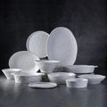 Amazons Sell Well Nordic Stoneware Round White Speckled Kitchen Ceramic Porcelain Dinner Set with Plates Bowls Dinnerware Set