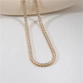 Fenny 18K Gold Plated Wholesale No Fade Permanent Luxury Fashion Tennis CZ Crystal Pave Chain Stainless Steel Necklace