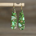 Boho Sea Sediment Jasper Drop Earrings Fine Jewelry Yoga Meditation Unique Natural Healing Energy Stone Bead Dangle Earrings