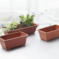 Wholesale Large Holen Pots Balcony Vegetable Cultivation Rectangular Long Planting Troughs Red Plastic Flowerpots