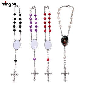 Jewelry Cross Rosary Bracelet Sublimation Rosary Bracelet