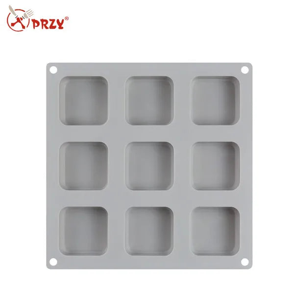 9-hole square Silicone Mold for Handmade Soap Making