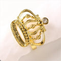 Factory Wholesale Gold Crown Napkin Ring for Wedding Christmas Easter Parties Hotel Restaurant Table Decorations Pearl Metal