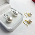 E1490 10-11mm DIY Natural Freshwater Pearl Charm Earrings Mounting Accessory 925 Sterling Silver Gold Plated  Jewelry for Women