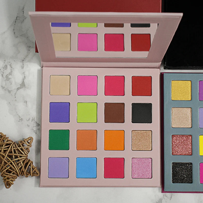 High Pigment Cosmetics Makeup Your Logo Organic Eye Makeup Eyeshadow Pallet Private Label 16 Colors Eyeshadow