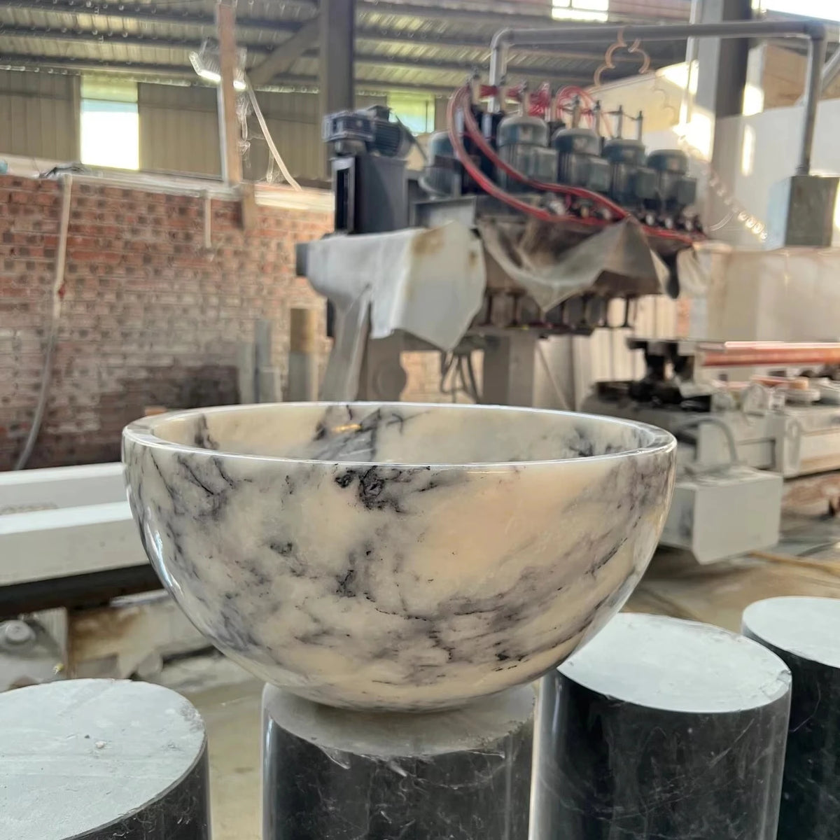 HZX Ancient White Marble Stone for Fruit Bowl Kitchenware for Christmas Festivities MegaBDM