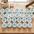 26pcs Alphabet Cookie Cutter Set - Food Grade Letter Plunger Stampers for Cake Decorating Fondant & DIY Crafting