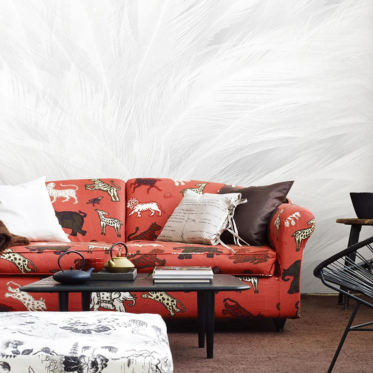 Customized Modern 3D Leaves Mural Wallpaper for Living Room Home Wall Decorative