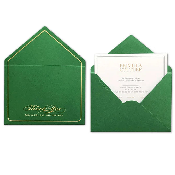 Customized Size Colorful Printed Paper Envelope with Gold Foil Logo Screen Printing Compatible for Invitational Card