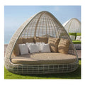 Juecheng Modern Luxury Camping Outdoor Sun Loungers Rattan Outdoor Daybed Sofa With Cushions Patio Garden Rattan Cocoon Bed