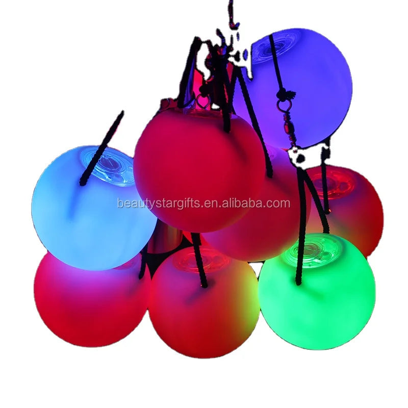 High Quality Multicolor-Changing LED Light up Poi Ball Light With String  LED Flashing Ball for Christmas China Factory