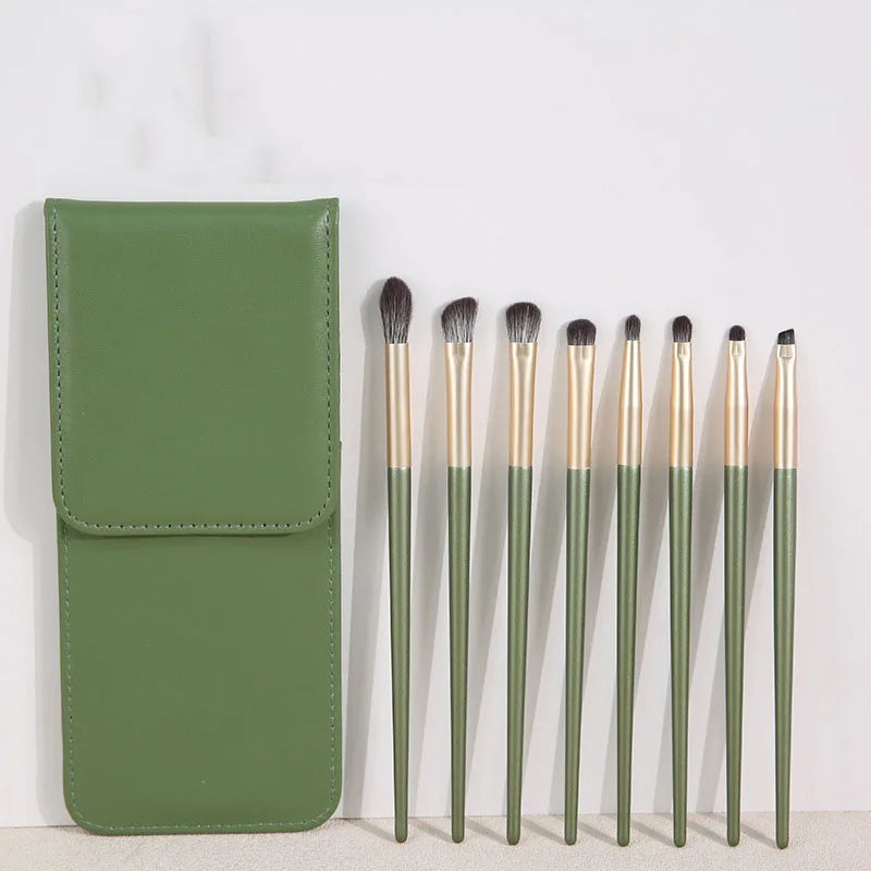 New Fashion 8pcs Matcha Green Makeup Brush Set Foundation Brush Eye Shadow Brush Set with Makeup Bag
