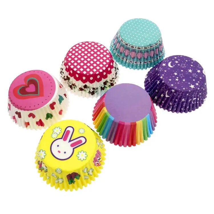 Wholesale Customizable Multi-Pattern Cake Greaseproof Paper Cups 100 Pcs for Multi-Occasion Baking
