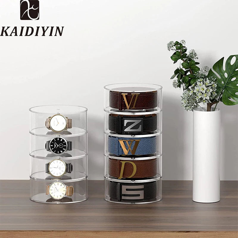 Eco-Friendly Round Magnetic Suction Storage Box for Bracelets Necklaces Hair Clips Acrylic Jewelry Accessories Display