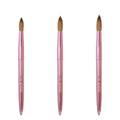 Yalixin Custom Logo Pink Metal Handle 100% Sable Kolinsky Round Head Pink Ferrule Acrylic Nail Brush for Acrylic Powder