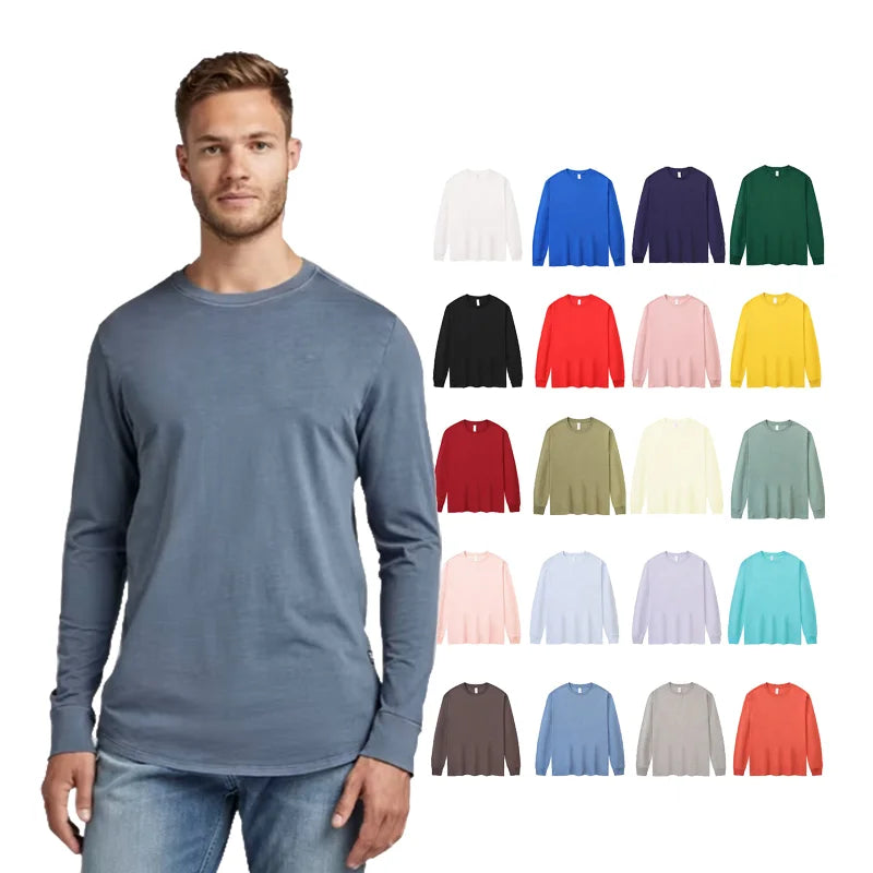 New Arrivals Custom Design 100% Cotton 230g Long Sleeve Branded T-shirt Unisex T-shirts for Men Printed t Shirt
