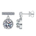 S925 Sterling Silver Charm Moissanite Earrings with Small Tassel & Round Bag Diamond Classic Style Women's Certified Jewelry