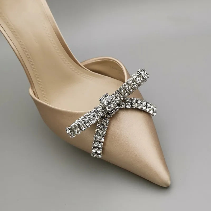 Luxury Fashion Bridal Rhinestone Shoe Buckle Wedding Detachable Bow Shoe Clip for Ladies High Heels Decoration MegaBDM