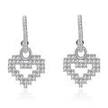 925 Sterling Silver Women's Trendy Heart-Shaped Stud Earrings Full Diamond Hollow Love Weddings Gifts Featuring Zircon Stones