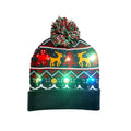 LED Handmade Christmas Knitted Hat with Flanging Ball and Light to Keep Warm Decorative Knitted Hat