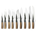 Octagon Wood Handle Korouchi Finish 440C High Carbon Stainless Steel Kitchen Chef Knife Set
